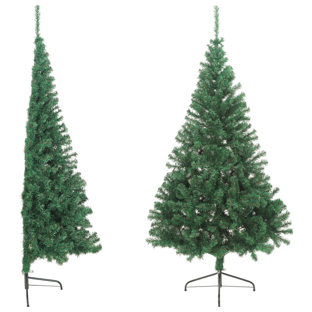 Vidaxl kunstkerstboom met standaard half 180 cm pvc groen