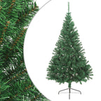 Vidaxl kunstkerstboom met standaard half 210 cm pvc groen