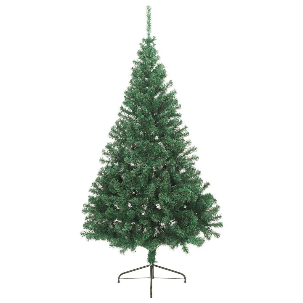 Vidaxl kunstkerstboom met standaard half 210 cm pvc groen