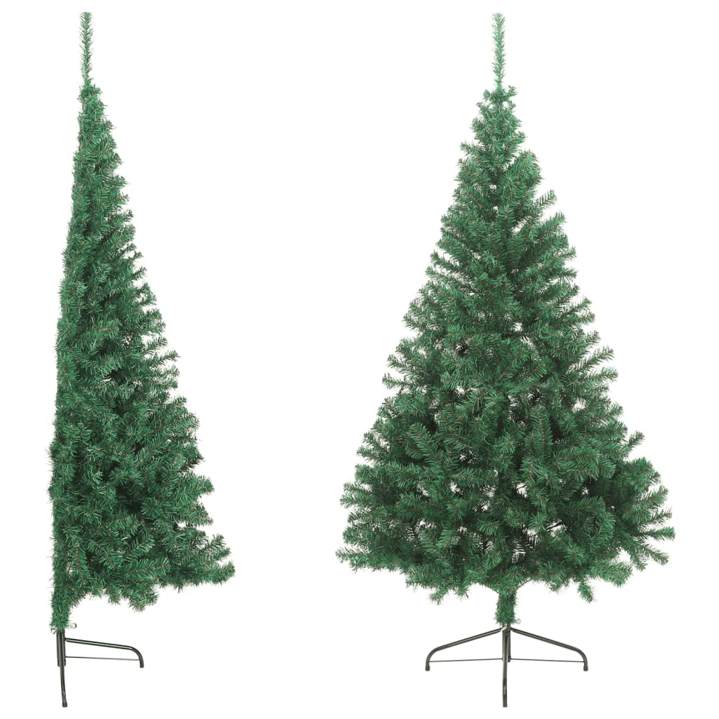 Vidaxl kunstkerstboom met standaard half 210 cm pvc groen