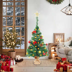 Vidaxl kunstkerstboom met verlichting en kerstballen 64 cm groen