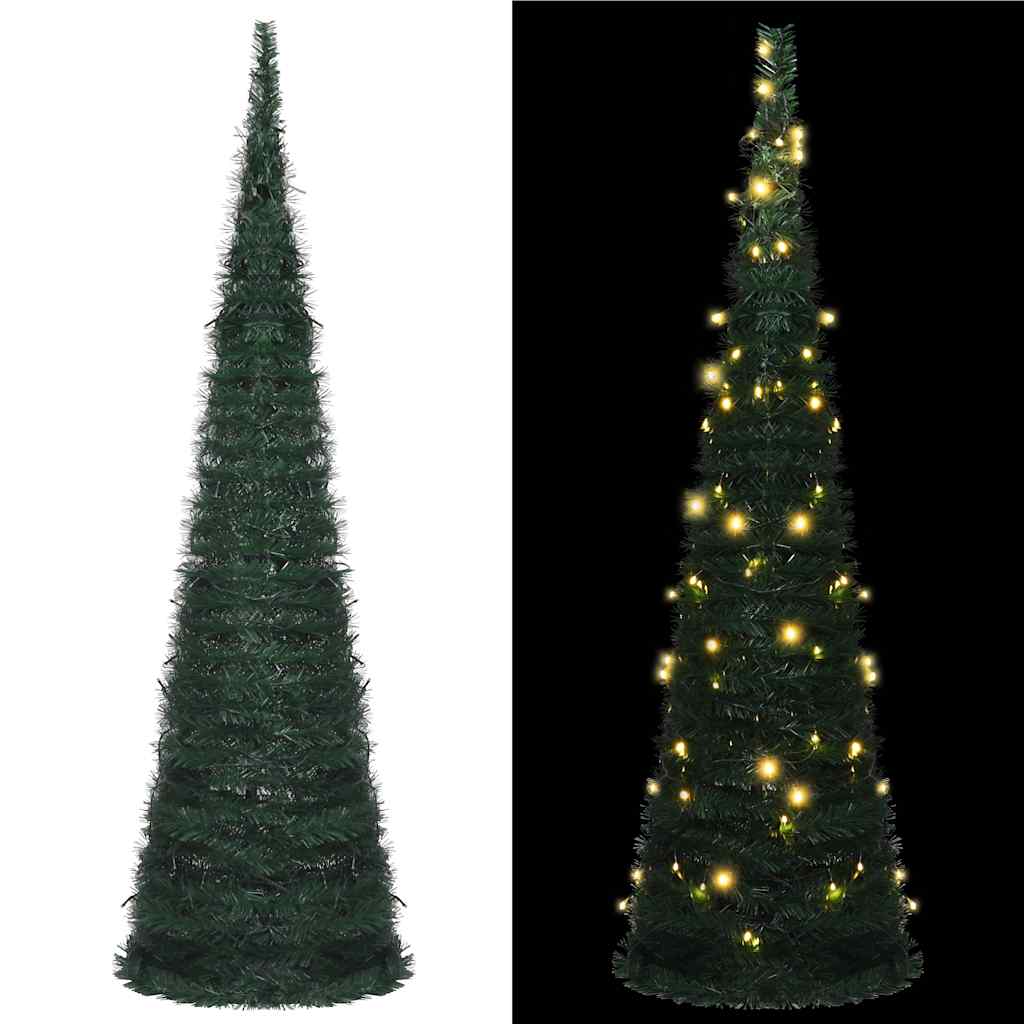 Vidaxl kunstkerstboom met verlichting pop-up 150 cm groen