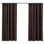 Vidaxl gordijnen linnen-look verduisterend haken 2 st 140x175 cm taupe