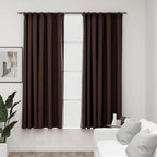 Vidaxl gordijnen linnen-look verduisterend haken 2 st 140x175 cm taupe