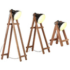 Vidaxl vloerlampen 3 st e27 massief mangohout zwart