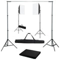 VidaXL Fotostudioset met softboxlampen en achtergrond