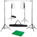 VidaXL Fotostudioset met softboxlampen en achtergrond