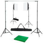 VidaXL Fotostudioset met softboxlampen en achtergrond