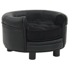 Vidaxl hondenbank 48x48x32 cm pluche en kunstleer zwart