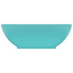 Vidaxl wastafel ovaal 40x33 cm keramiek mat lichtgroen