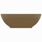 Vidaxl wastafel ovaal 40x33 cm keramiek matcrème