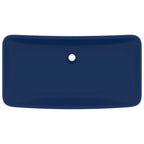 Vidaxl wastafel rechthoekig 71x38 cm keramiek mat donkerblauw