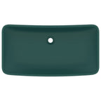 Vidaxl wastafel rechthoekig 71x38 cm keramiek mat donkergroen