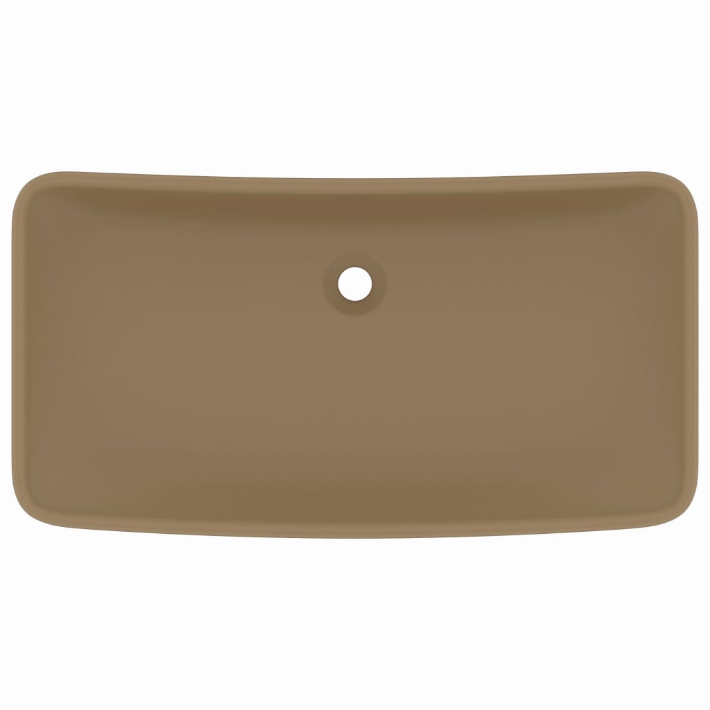 Vidaxl wastafel rechthoekig 71x38 cm keramiek matcrème