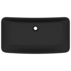 Vidaxl wastafel rechthoekig 71x38 cm keramiek matzwart