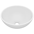 Vidaxl wastafel rond 32,5x14 cm keramiek matwit