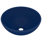 Vidaxl wastafel rond 32,5x14 cm keramiek mat donkerblauw