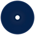 Vidaxl wastafel rond 32,5x14 cm keramiek mat donkerblauw