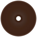 Vidaxl wastafel rond 32,5x14 cm keramiek mat donkerbruin