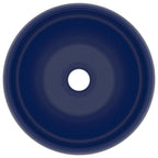 Vidaxl wastafel rond 40x15 cm keramiek mat donkerblauw