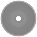 Vidaxl wastafel rond 40x15 cm keramiek mat lichtgrijs