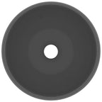 Vidaxl wastafel rond 40x15 cm keramiek mat donkergrijs