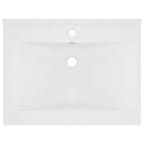 Vidaxl wastafel met kraangat 60x46 cm keramiek matwit