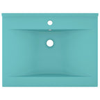 Vidaxl wastafel met kraangat 60x46 cm keramiek mat lichtgroen