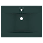 Vidaxl wastafel met kraangat 60x46 cm keramiek mat donkergroen