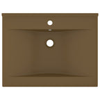Vidaxl wastafel met kraangat 60x46 cm keramiek matcrème