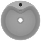 Vidaxl wastafel met overloop 36x13 cm keramiek mat lichtgrijs