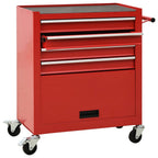 VidaXL Gereedschapswagen met 4 lades staal rood