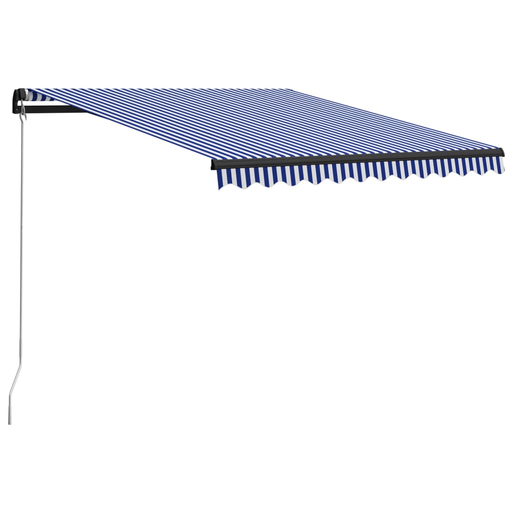 Vidaxl luifel handmatig uittrekbaar 300x250 cm blauw en wit
