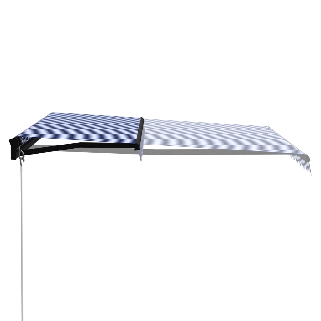Vidaxl luifel handmatig uittrekbaar 300x250 cm blauw en wit
