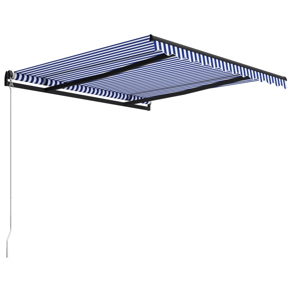 Vidaxl luifel handmatig uittrekbaar 300x250 cm blauw en wit