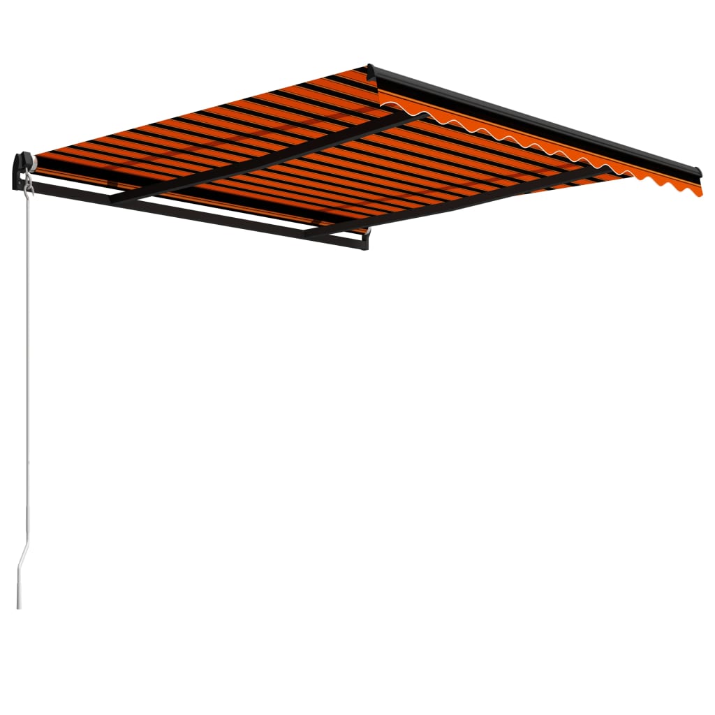 Vidaxl luifel handmatig uittrekbaar 350x250 cm oranje en bruin