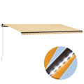 VidaXL Luifel handmatig uittrekbaar met LED 600x300 cm geel en wit