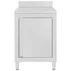 Vidaxl werktafel met kast commercieel 60x60x96 cm roestvrij staal