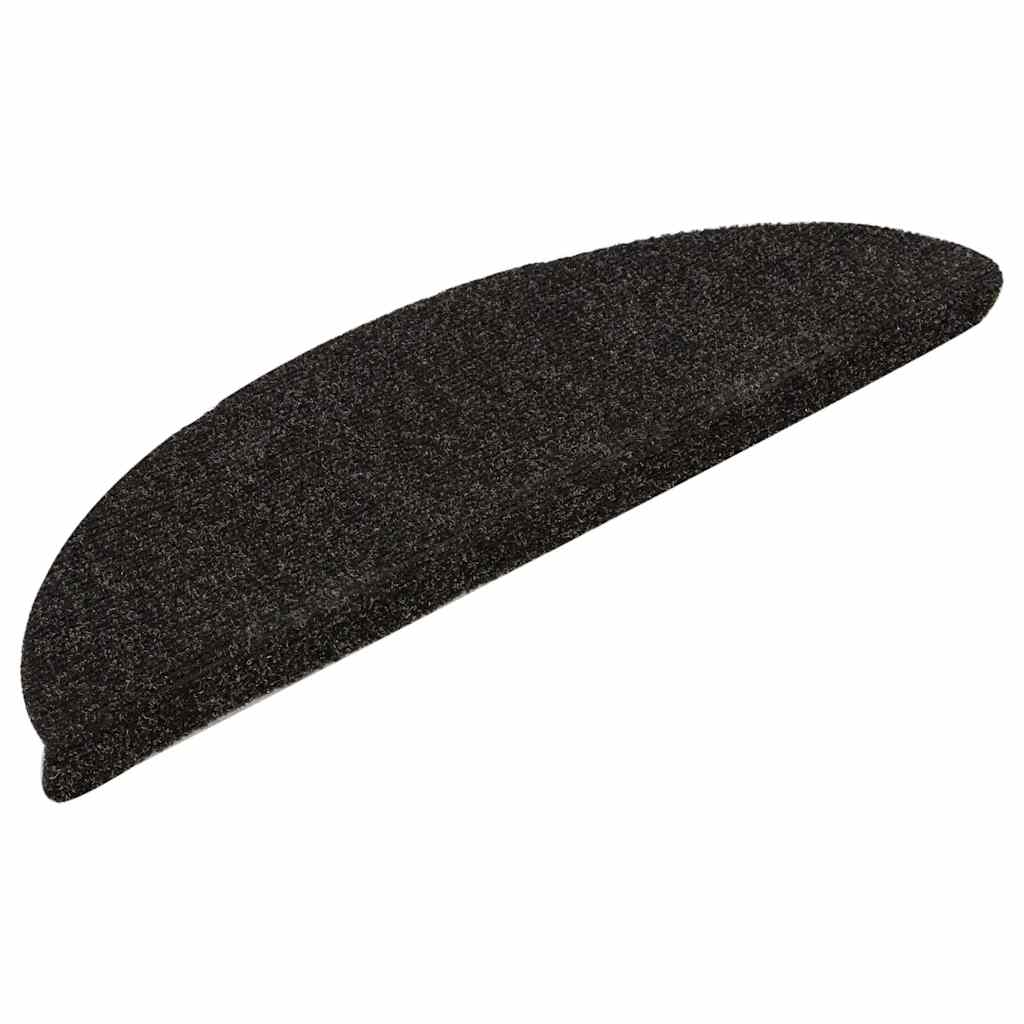 Vidaxl trapmatten zelfklevend 15 stuks 56x17x3 cm donkerbruin halfrond