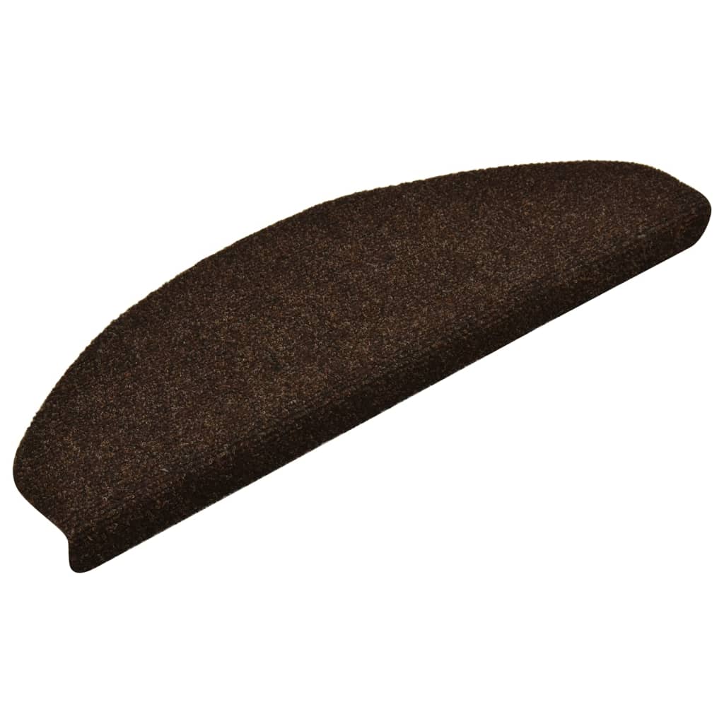 Vidaxl trapmatten zelfklevend 15 stuks 65x21x4 cm bruin halfrond groot