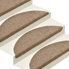 Vidaxl trapmatten zelfklevend 15 stuks 65x21x4 cm beige halfrond groot