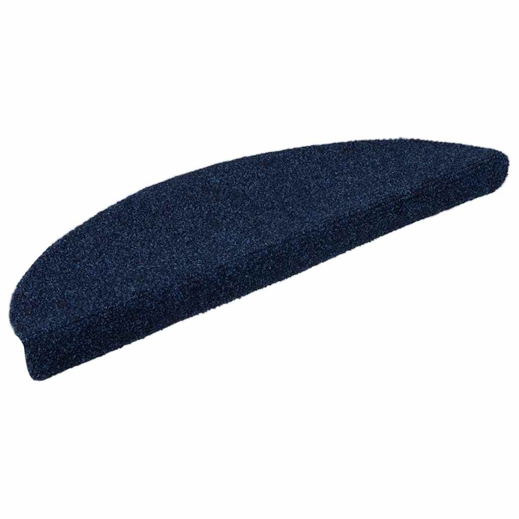 Vidaxl trapmatten zelfklevend 15 stuks 56x17x3 cm marineblauw halfrond