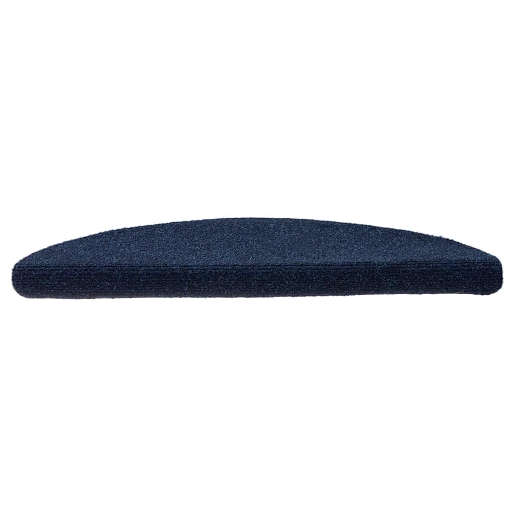 Vidaxl trapmatten zelfklevend 15 stuks 56x17x3 cm marineblauw halfrond