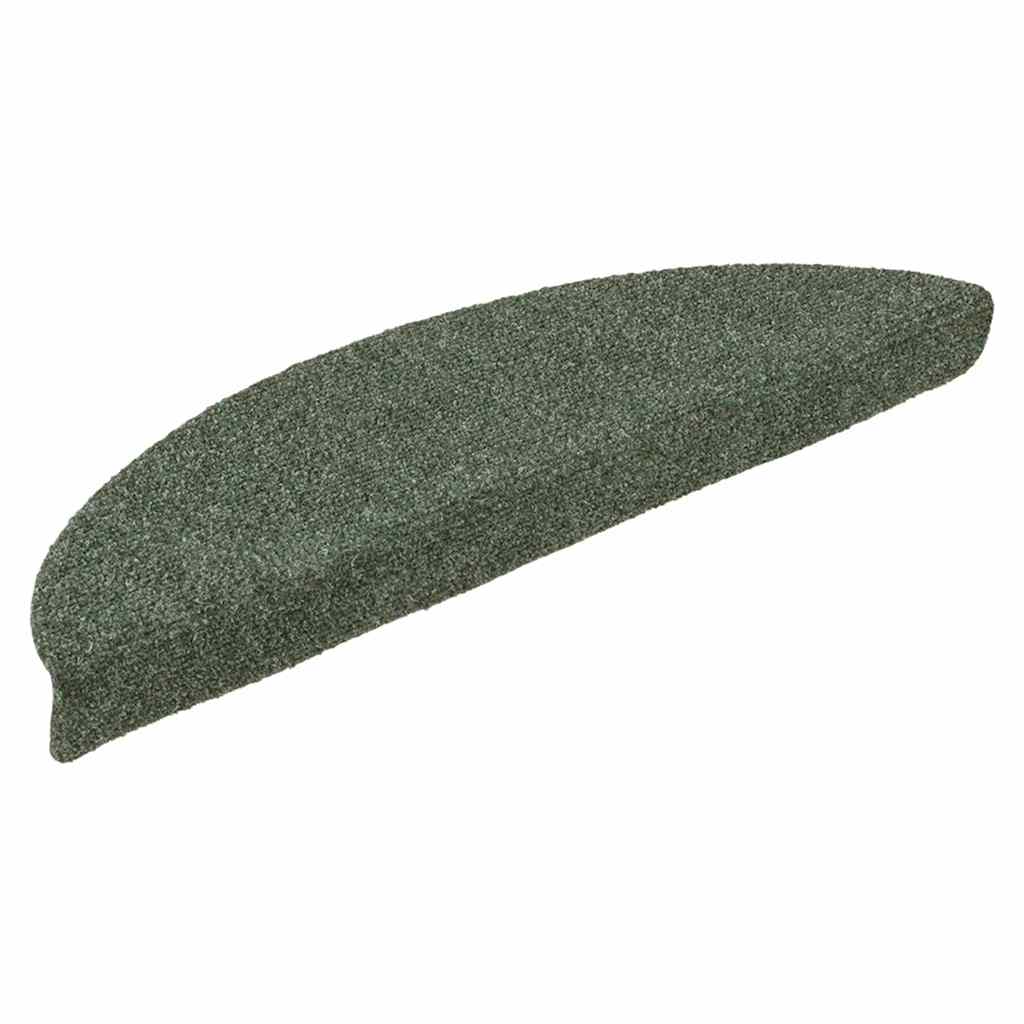 Vidaxl trapmatten zelfklevend 15 stuks 56x17x3 cm groen halfrond