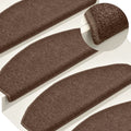 Vidaxl trapmatten 15 st 65x24x4 cm bruin halfrond groot