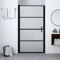 Vidaxl douchedeur mat 81x195 cm gehard glas zwart