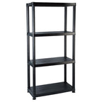 Vidaxl opbergrek 4-laags 61x30,5x130 cm kunststof zwart