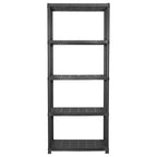 Vidaxl opbergrek 5-laags 71x38x170 cm kunststof zwart