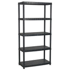 Vidaxl opbergrek 5-laags 91,5x45,7x185 cm kunststof zwart