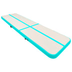 Vidaxl gymnastiekmat met pomp opblaasbaar 600x100x15 cm pvc groen